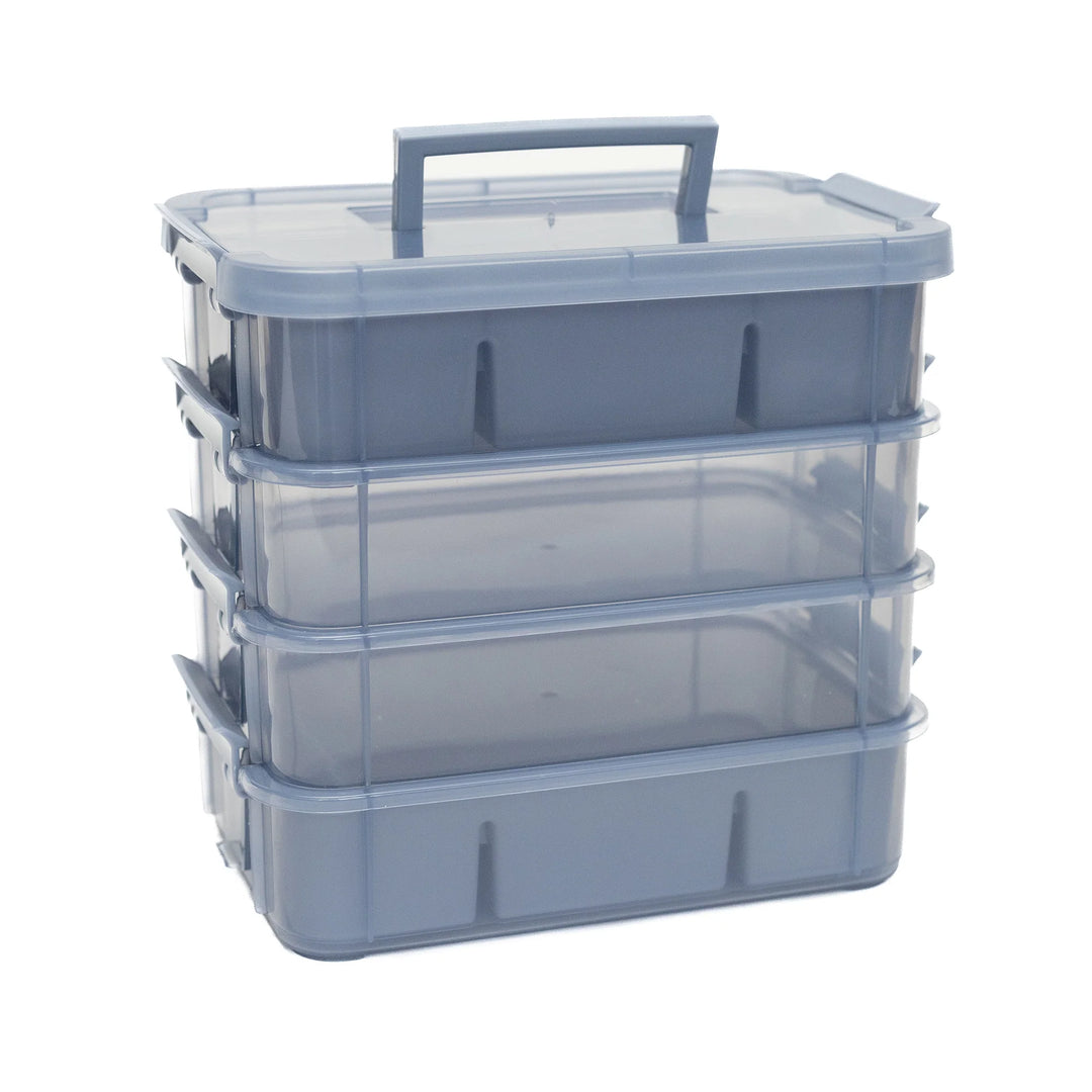 Blue Four Tray Plastic Organizer