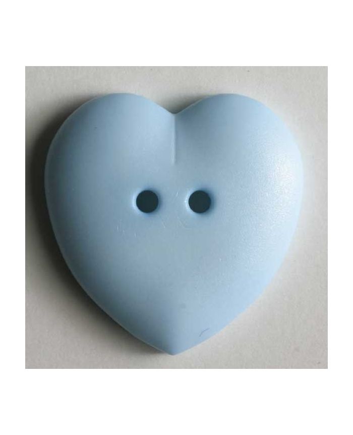 Heart Button - Light Blue - Size 15mm - 122415