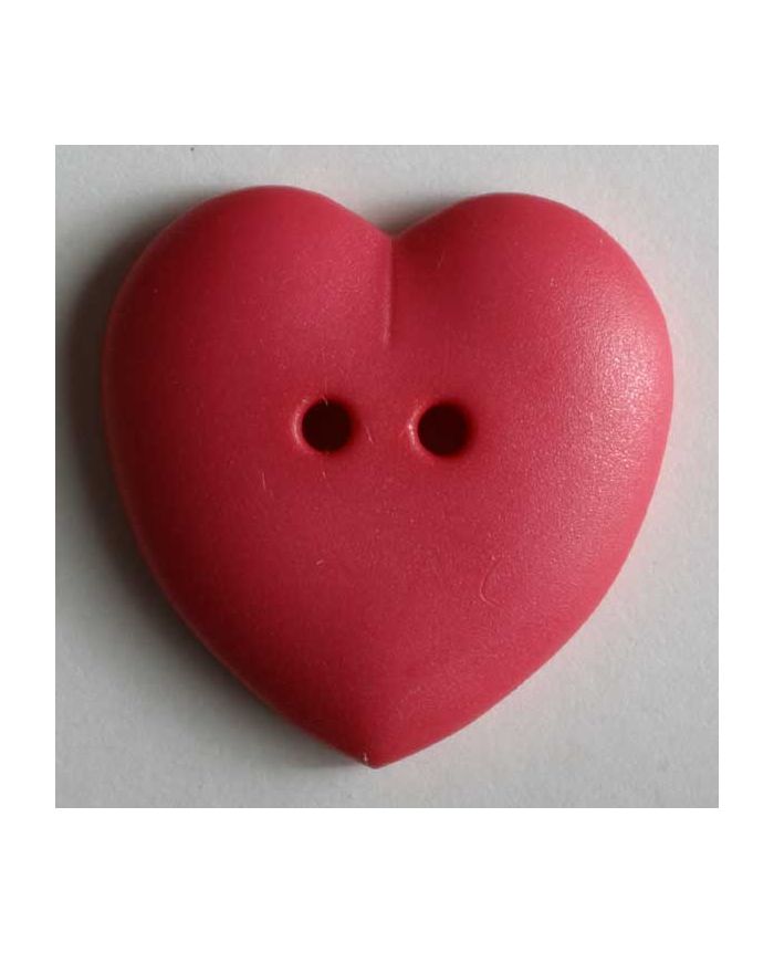 Heart Button - Fuchsia - Size 15mm - 122446