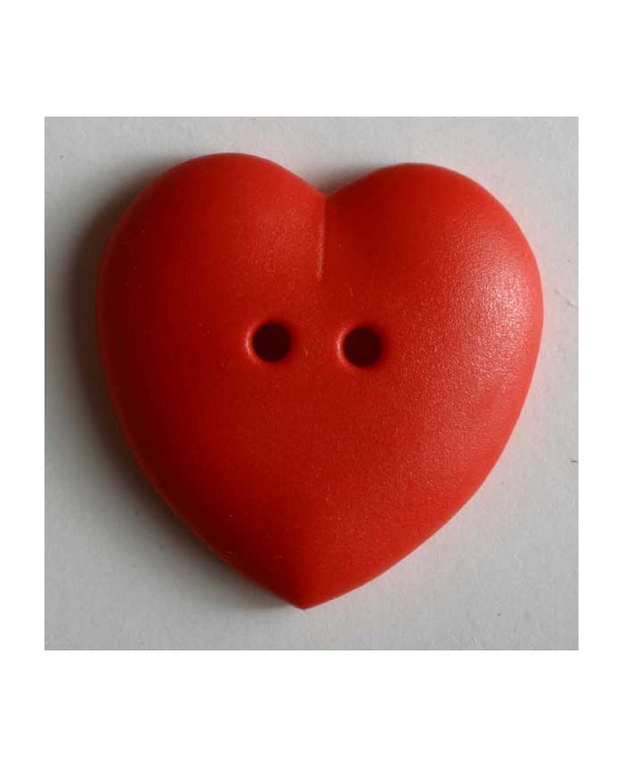 Heart Button - Red - Size 15mm - 122406