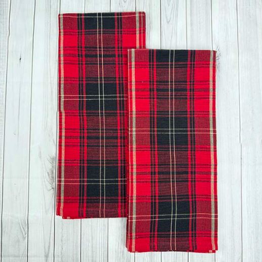Red and Black Plaid Kitchen Towel