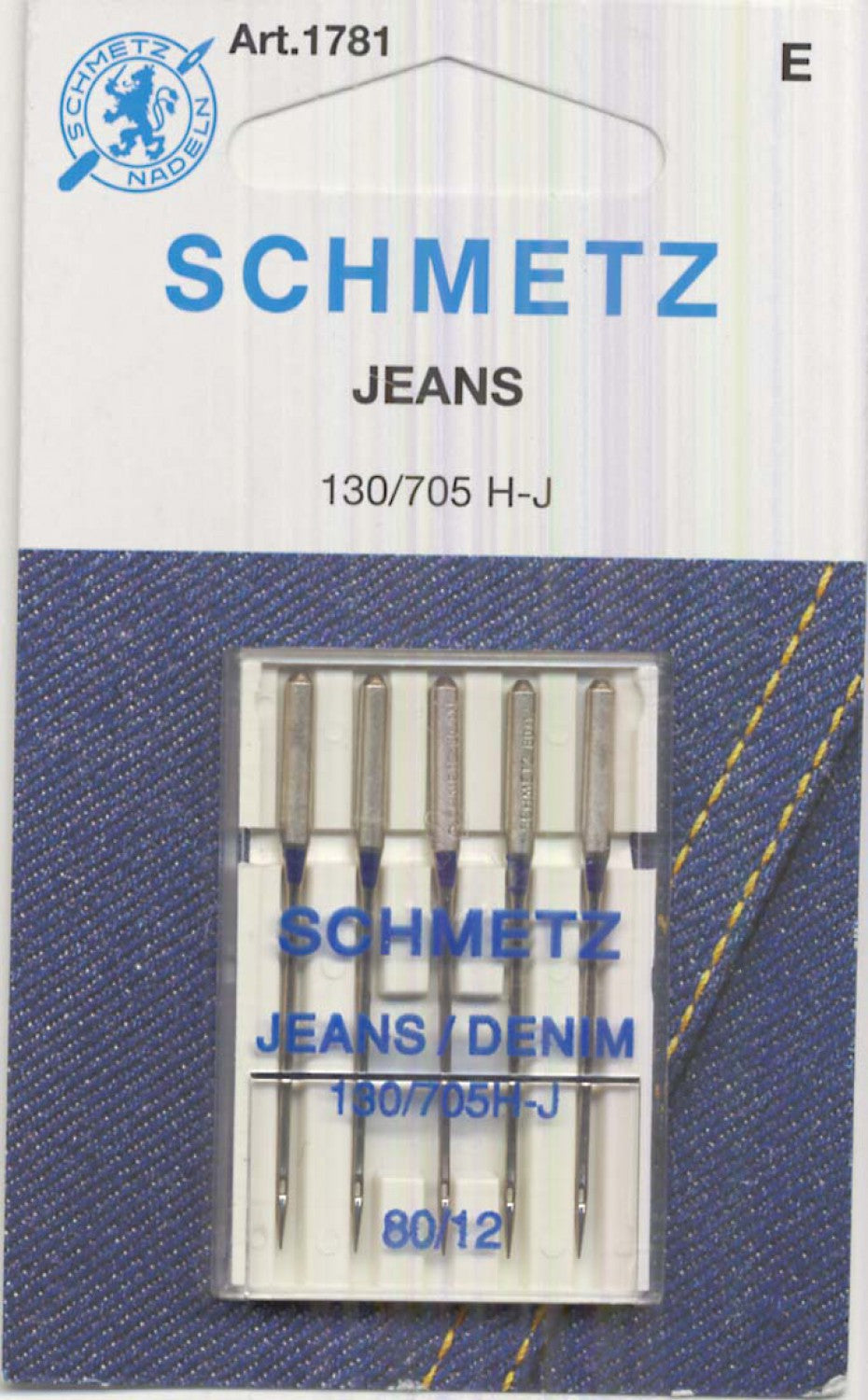 Denim/Jeans Machine Needle Size 12/80 - 1781