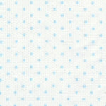 A piece of white cotton fabric with a small blue dots pattern.