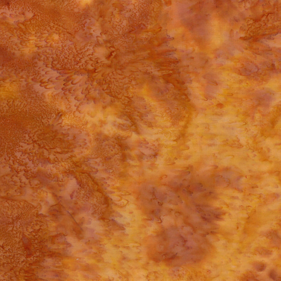 Orange watercolor batik fabric