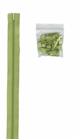 Zipper - 4 yards of 16mm #4.5 Chain & 16 Extra-Large Coordinated Pulls Chartreuse - ZIPYD-198