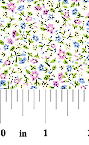 Yellow, Green Pink and Blue Mini Floral - #2089