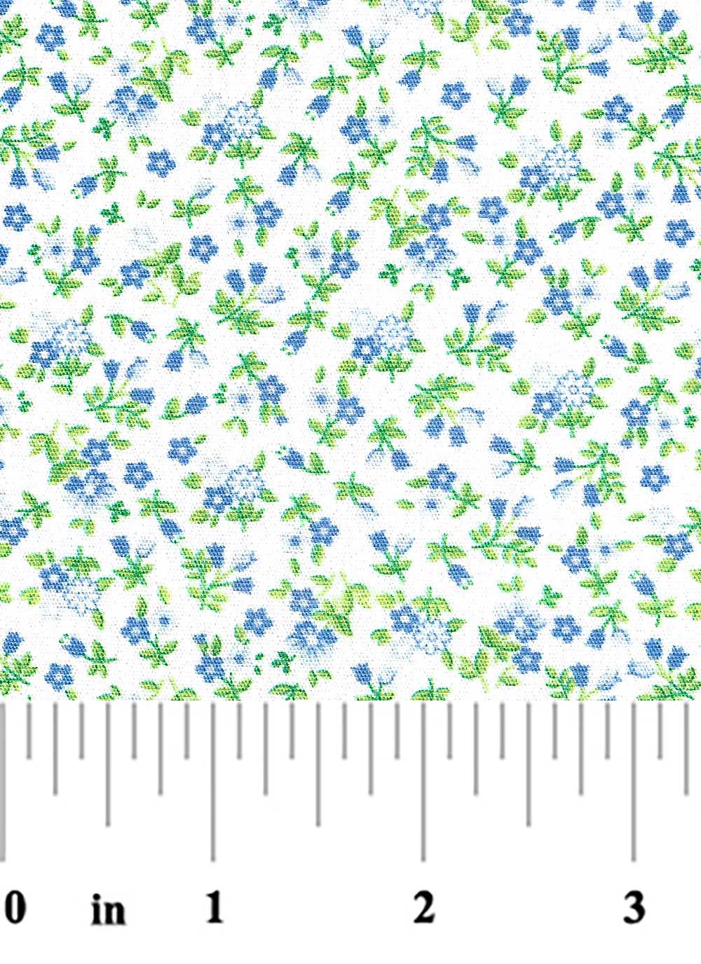 Blue and Bright Green Floral - #2467