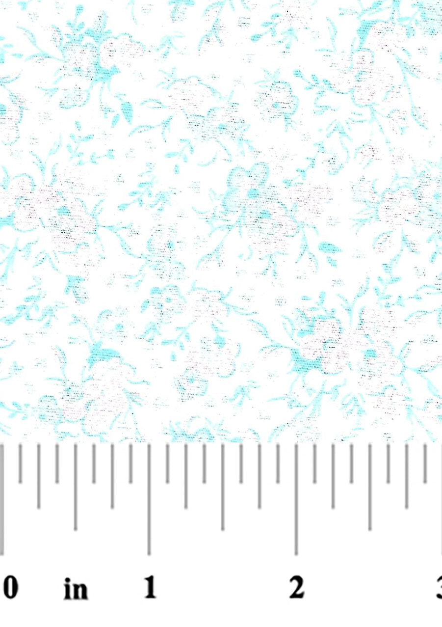 Aqua and Pink Floral- #2515