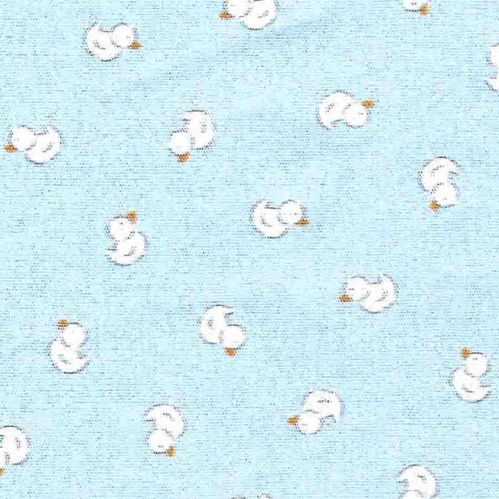 white ducks on blue fabric