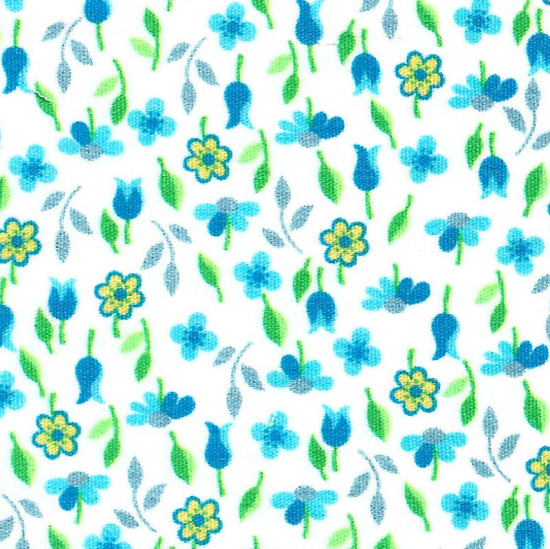 Blue and Bright Green Floral - #2720