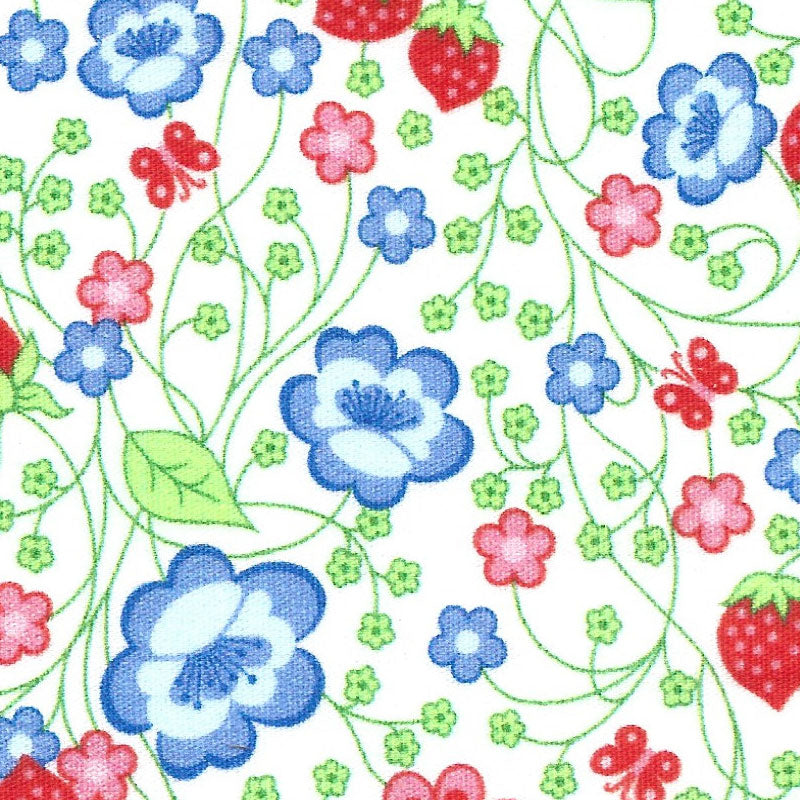 Blue, Red and Green Floral - #2723