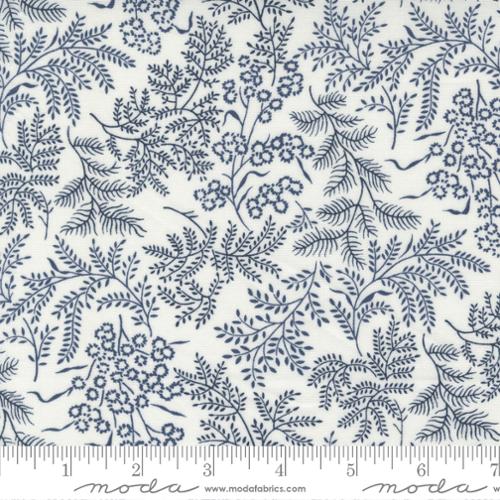 Cream fabric with navy flowers