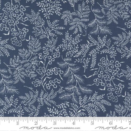 Blue fabric with white flowers