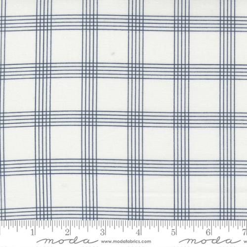 Cream fabric with blue check