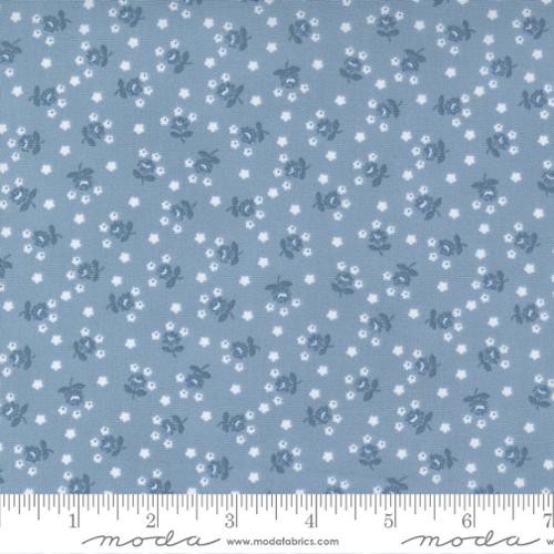 Light blue fabric with small blue flowers
