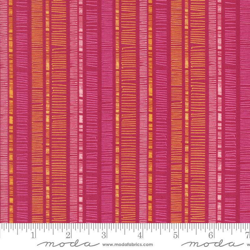 Pink and orange scribble stripes