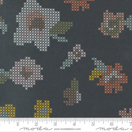 Cross Stitch Floral Charcoal - 45571 19 - Fancy That Design House