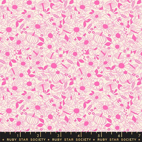 Pumpkin Florals Neon Pink - RS5117 13 - Ruby Star Society