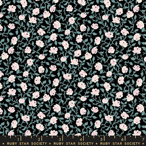 Brambling Rose Florals Black- RS5119 16 - Ruby Star Society