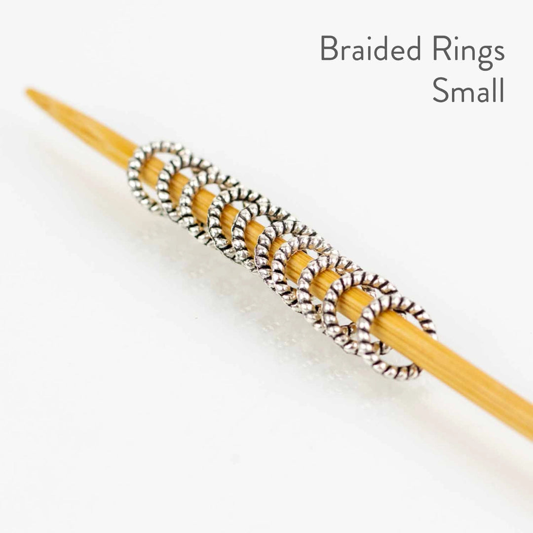Simple Braided Ring Stitch Markers - Small - SM-090S