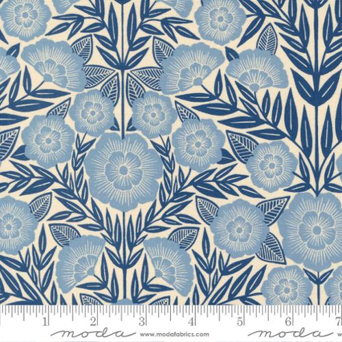 Flower Press - Ecru Indigo Floral - 3300 11