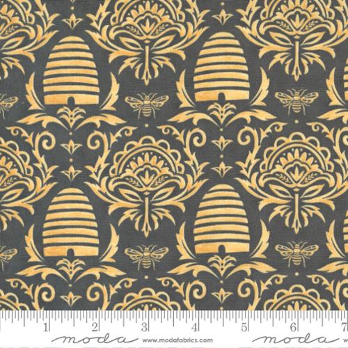 Honey Lavender - Beeskeep Damask Charcoal - 56082 17