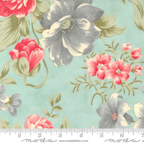 Etchings - Bold Blossoms Large Floral Aqua - 44330 12