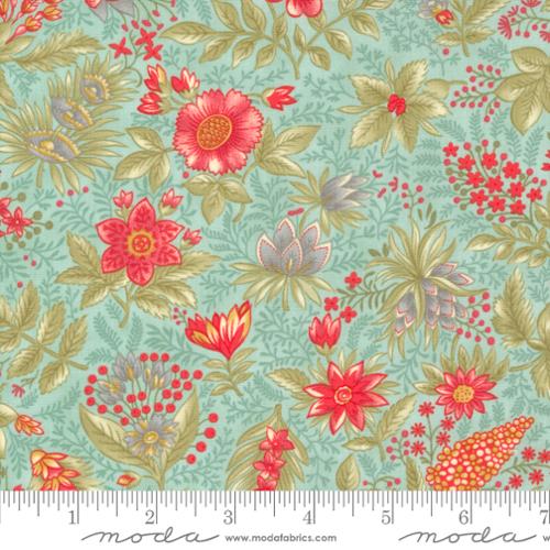 Etchings - Joyful Jacobean Florals Aqua - 44332 12