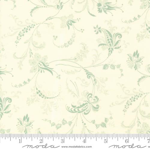 Etchings - Friendly Flourish Damask Scroll Parchment Aqua - 44335 21