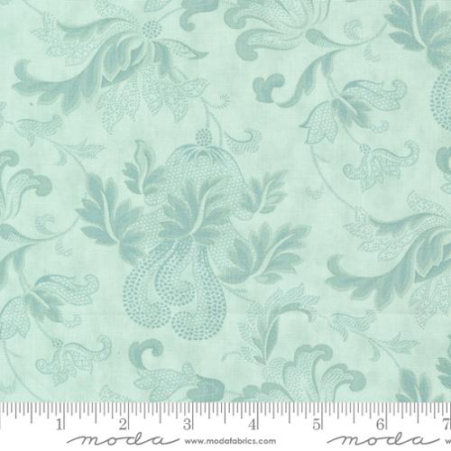 Etchings - Friendly Flourish Damask Scroll Aqua - 44335 12