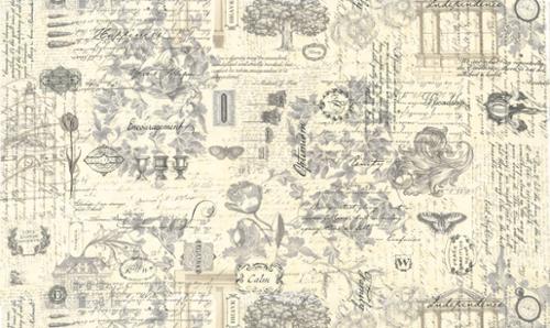 Etchings - Perseverance Collage Toile Parchment Charcoal - 44339 11