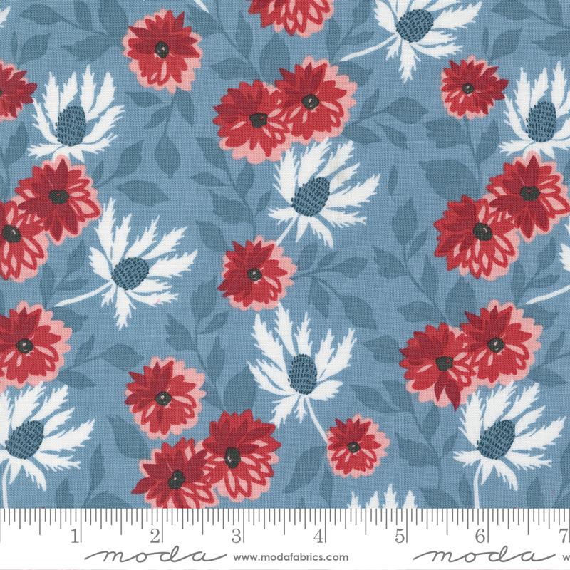 Old Glory - Liberty Bouquet Florals Sky - 5200 13 - Lella Boutique