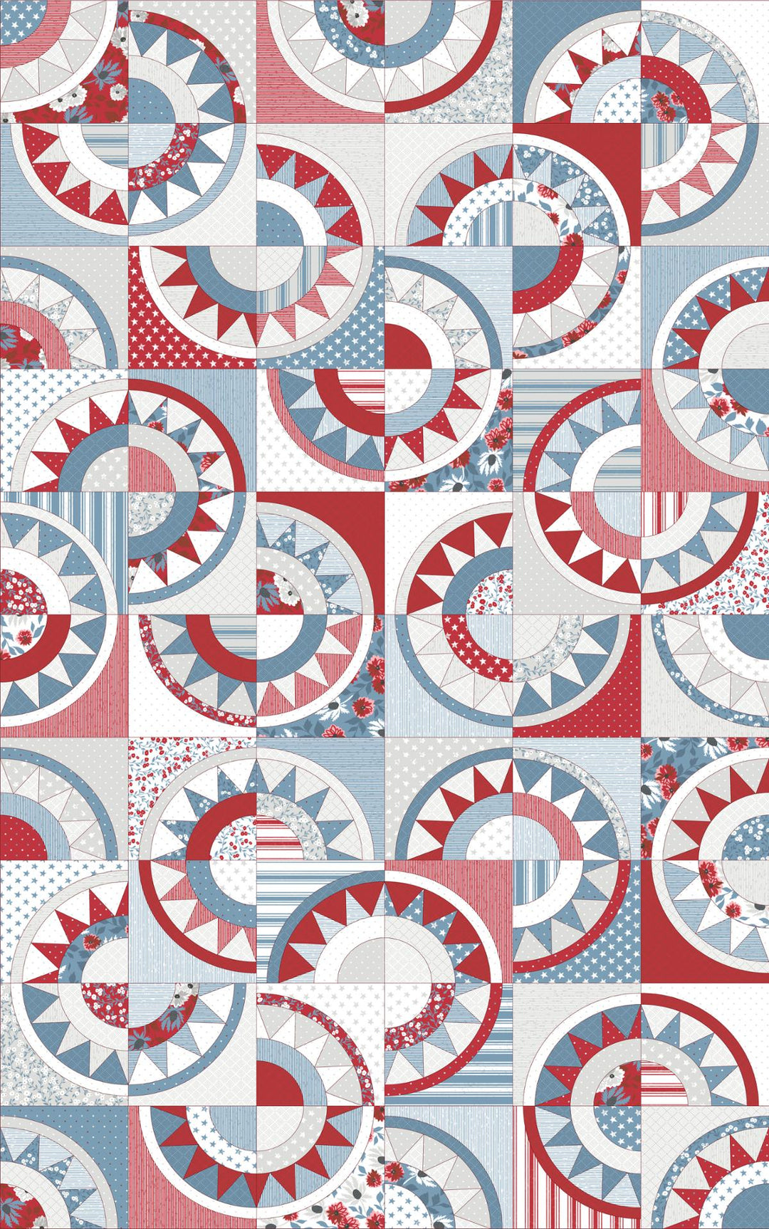 Old Glory - Patchwork Cheater Panel - 5208 11 - Lella Boutique