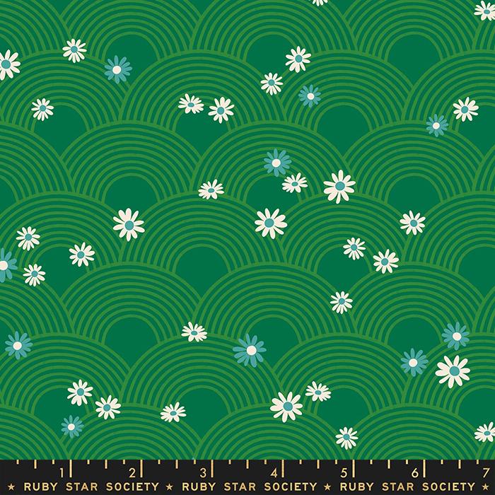 Rise and Shine - Meadow Florals Evergreen - RS0081 14 - Ruby Star Society