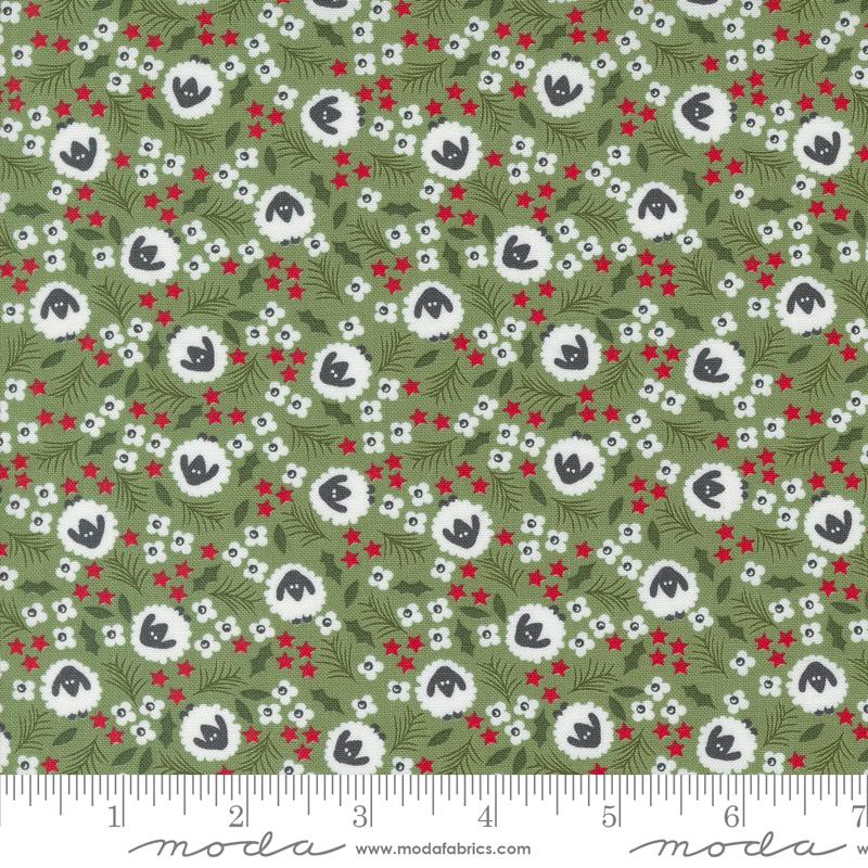 Starberry - Woolen Small Floral Sheep Green - 29183 13