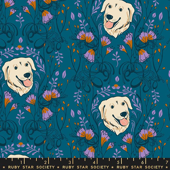 Dog Park - Golden Garden Teal - RS2093 12 - Ruby Star Society