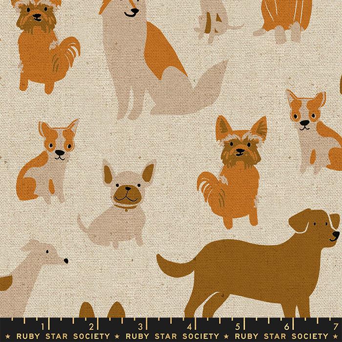 Dog Park - Dog Medley Canvas Natural - RS2101 12L - Ruby Star Society