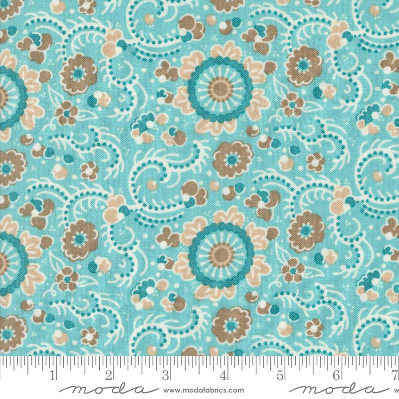 Blue background with a geometric circle design