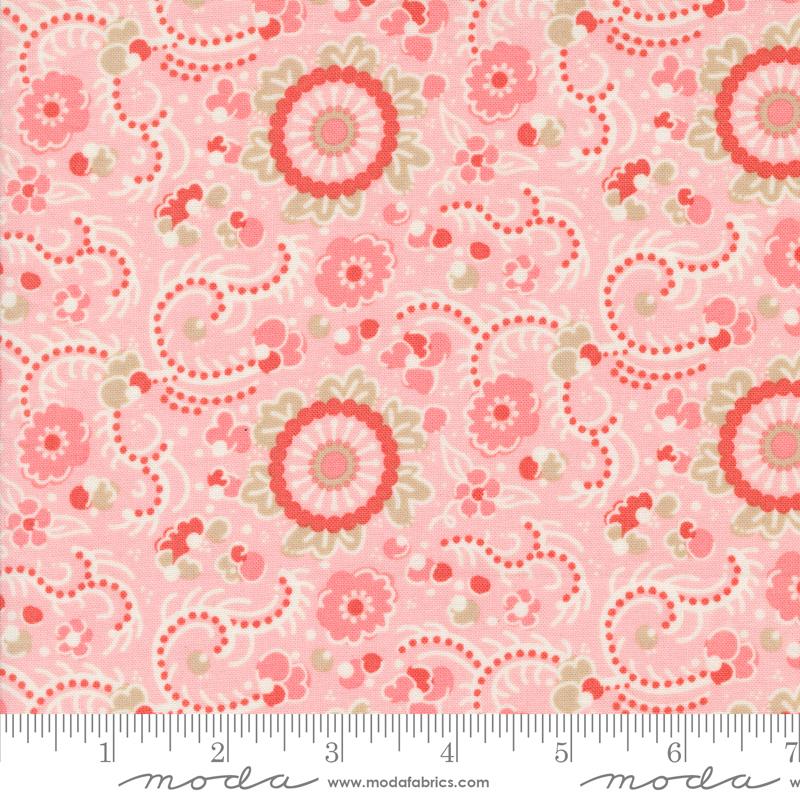Pink background with a pink geometric circle design