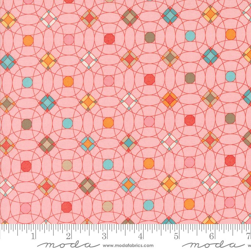 Pink background with geometric circles
