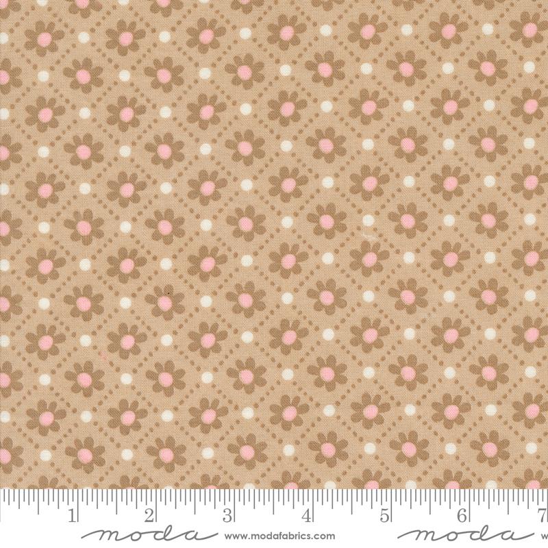 Tan background with brown daisies