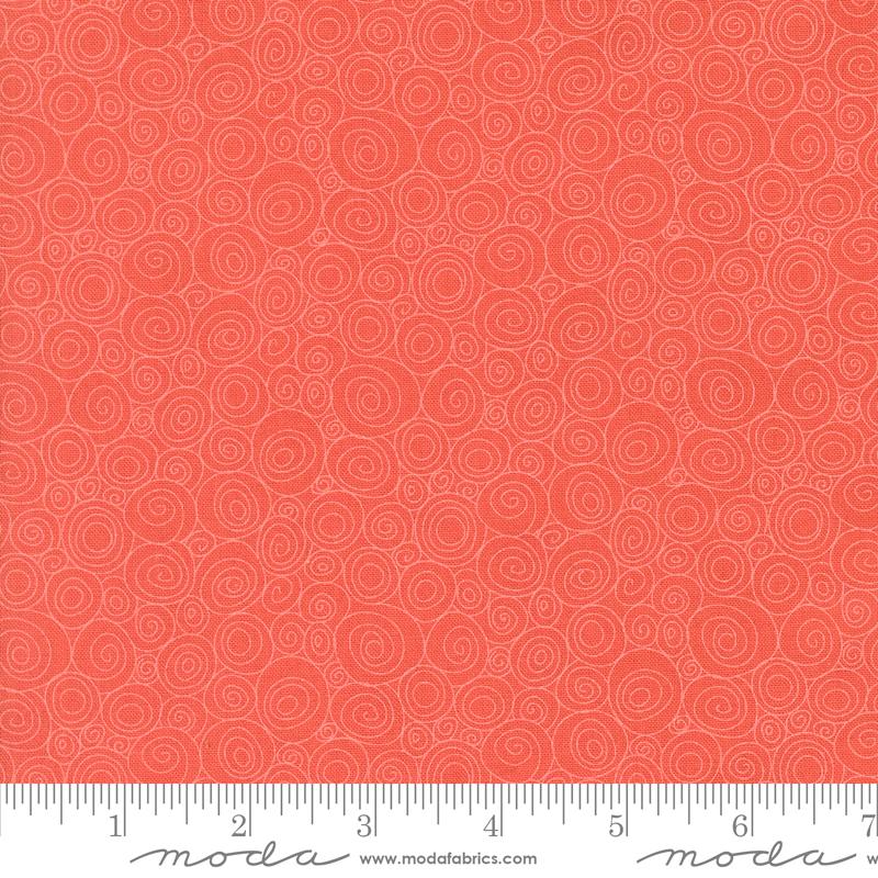 Red background with white geometric circles