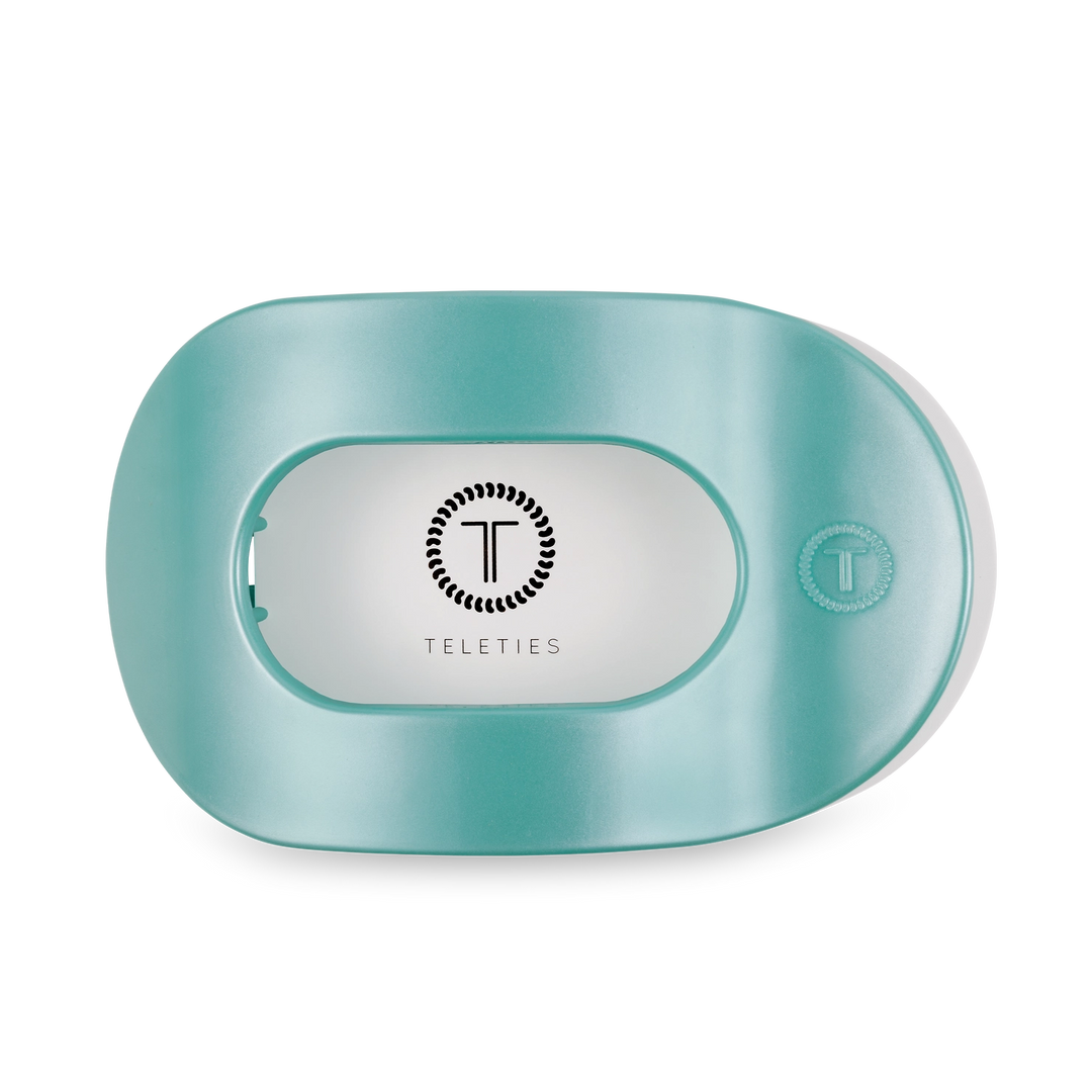 Round Flat Hair Clip - Totally Turquoise - Large