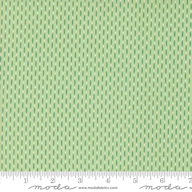 Green fabric with lines and dots