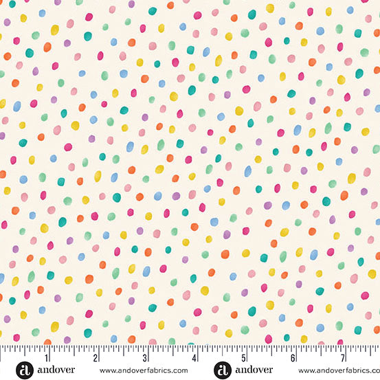 Cream background with multi color dots