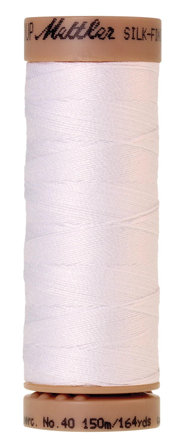 Silk-Finish 40wt Solid Cotton Thread 164yd - White - 9136-2000