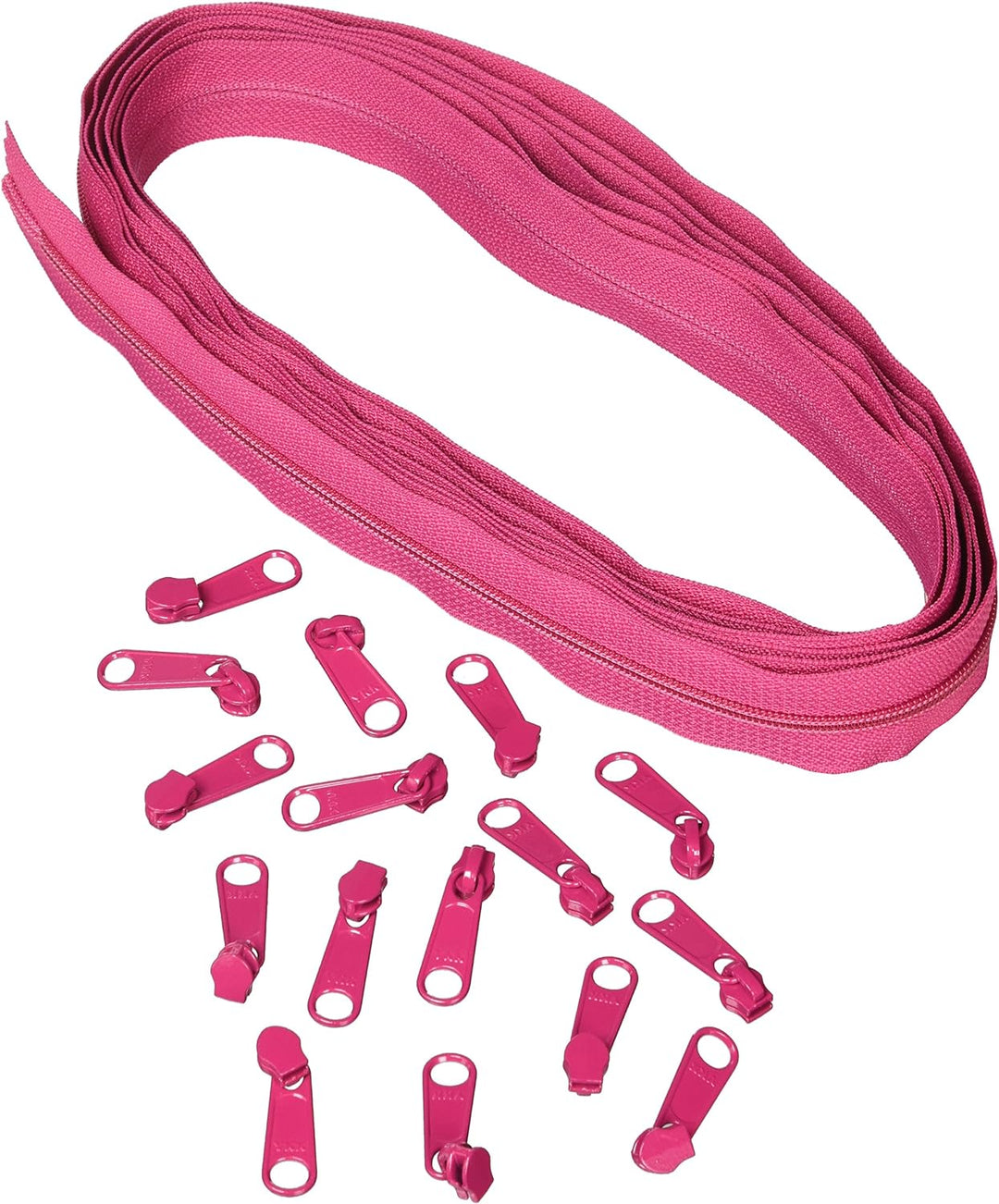 Zipper - 4 yards of 16mm #4.5 Chain & 16 Extra-Large Coordinated Pulls Crazy Plum - ZIPYD-255