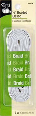 White Braided Elastic - 9330W