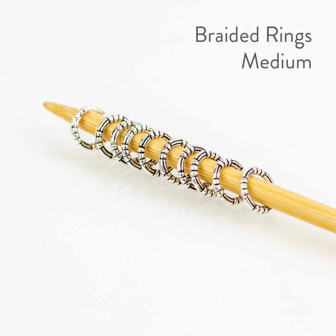 Simple Braided Ring Stitch Markers - Medium - SM-090M