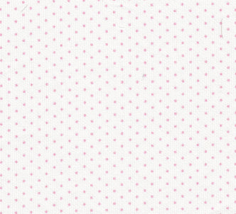 tiny soft pink dots on white lined pique fabric